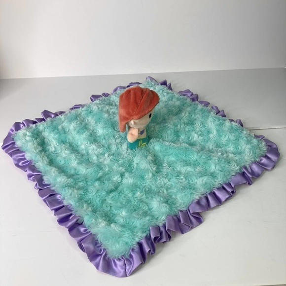 HALLMARK Itty Bittys Ariel Little Mermaid Lovey Satin Trim Baby Security Blanket - Picture 7 of 16